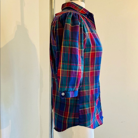 Cheryl Tiegs Button-Up Plaid Blouse - Picture 3 of 6